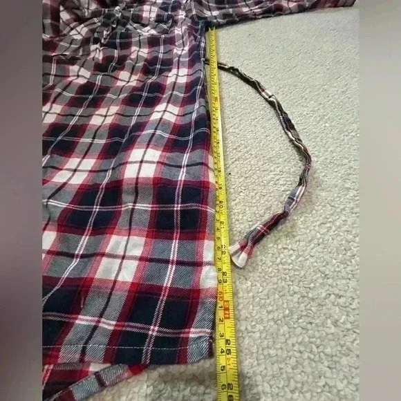 Tommy Hilfiger Denim plaid/flannel like dress Size Medium Blue/Red/White. Belted - Picture 12 of 13